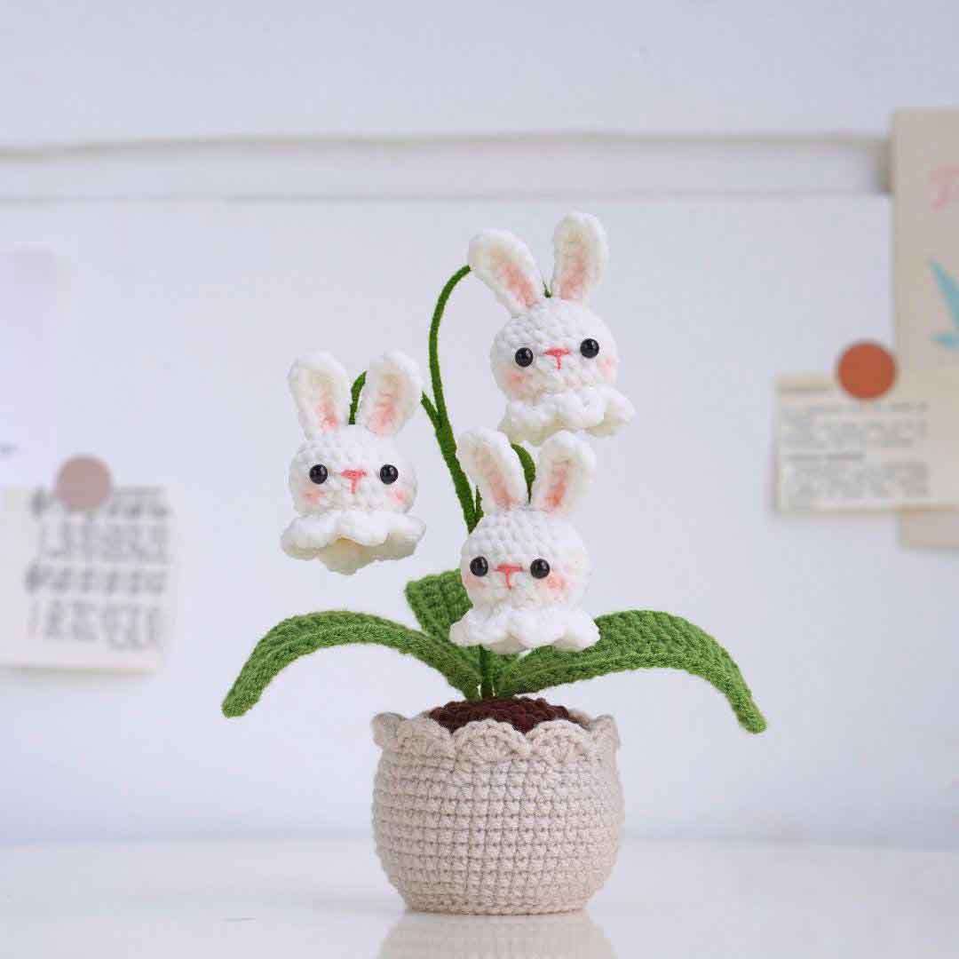 Bunny Bellflower Pot Crochet Pattern