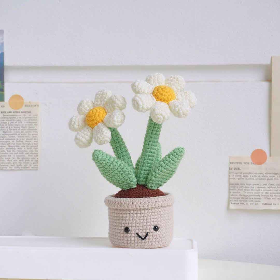 Cute Daisy Pot Crochet Pattern