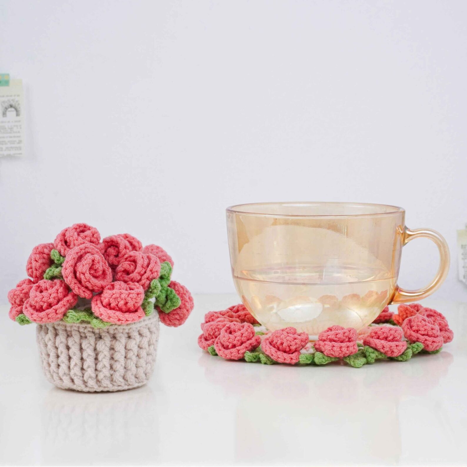 Rose Flower Coaster Crochet Pattern
