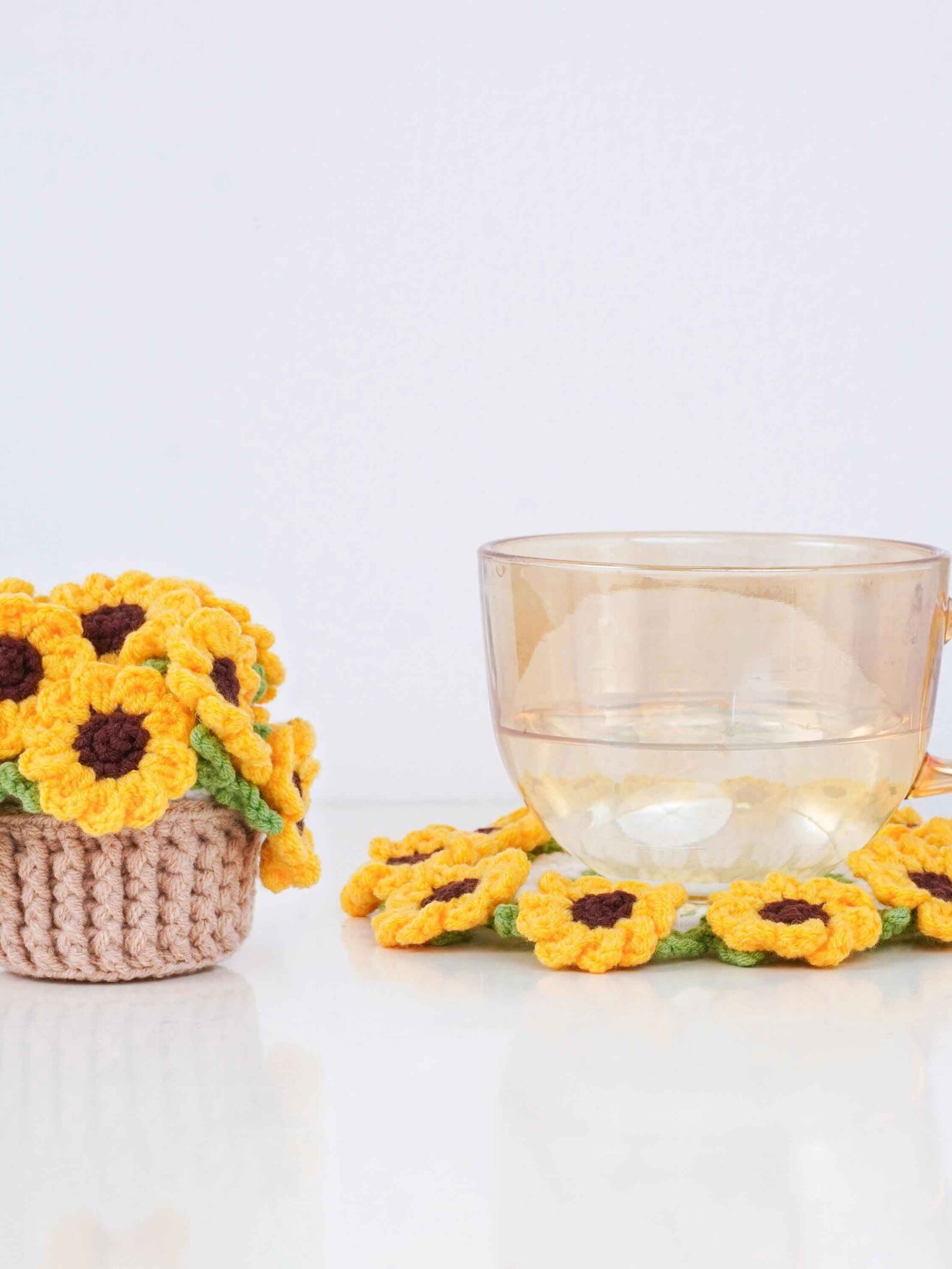Sunflower Coaster Pot Crochet Pattern