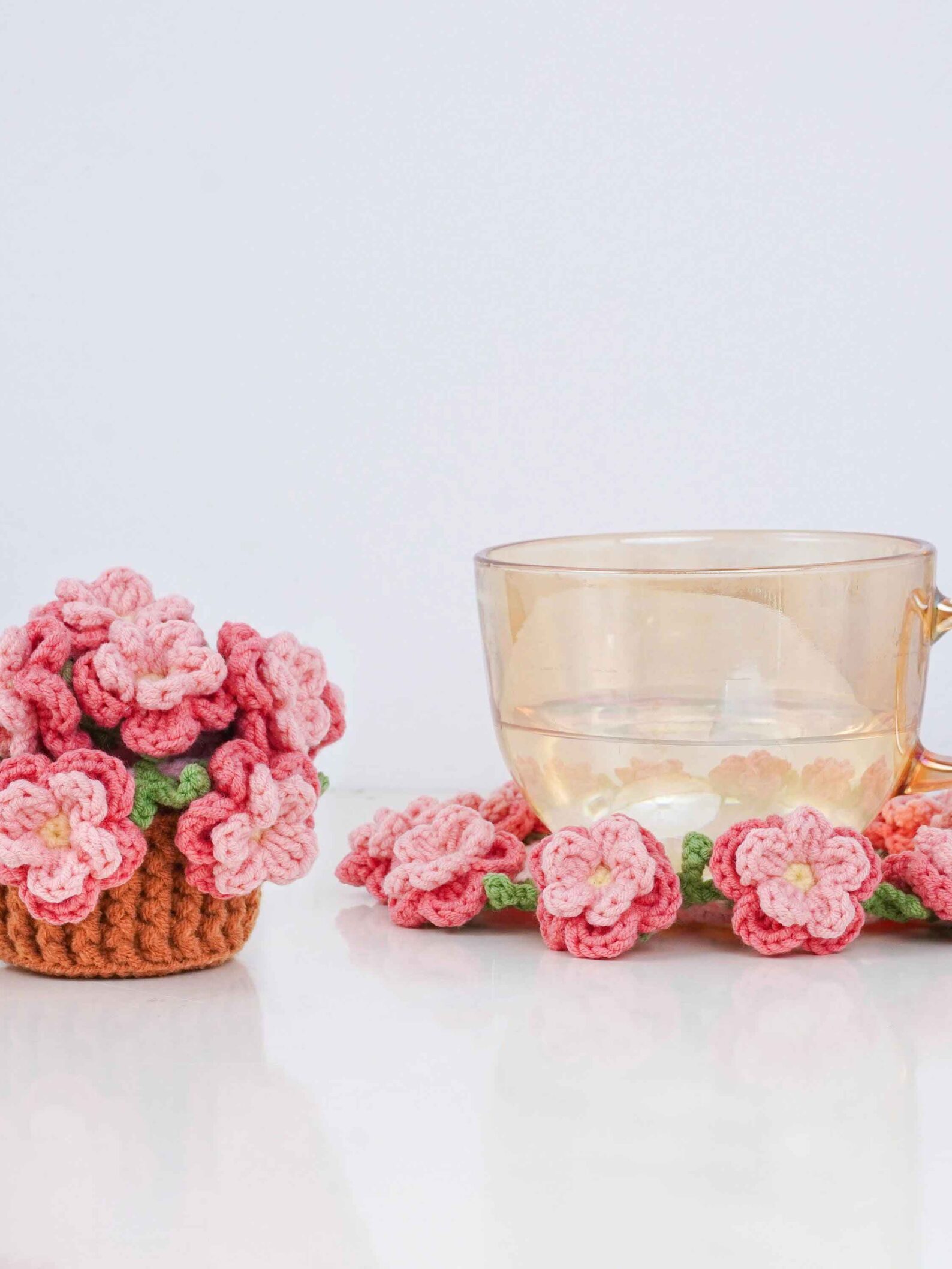 Peach Blossom Coaster Pot Crochet Pattern