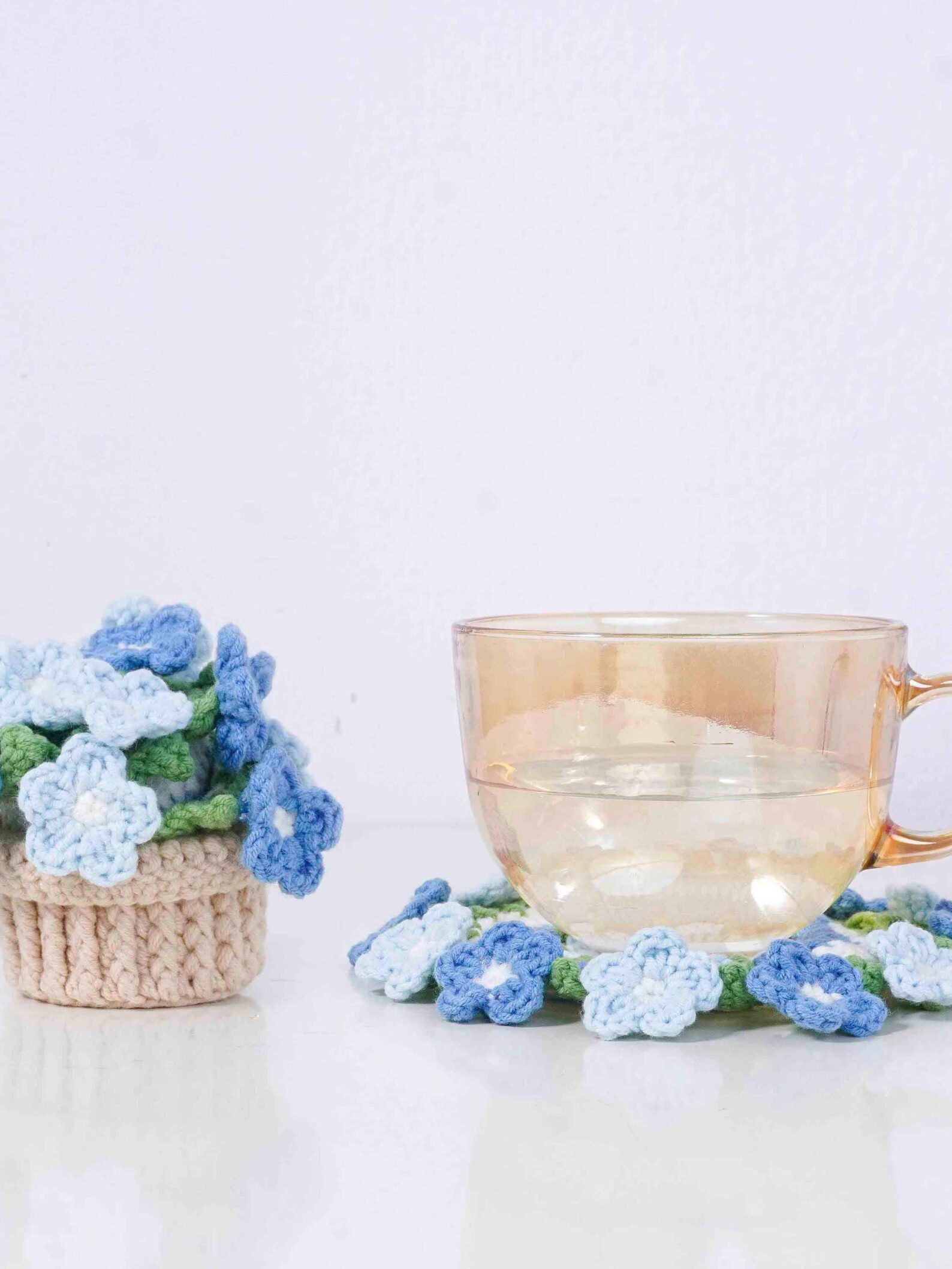 Nemophila Coaster Pot Crochet Pattern