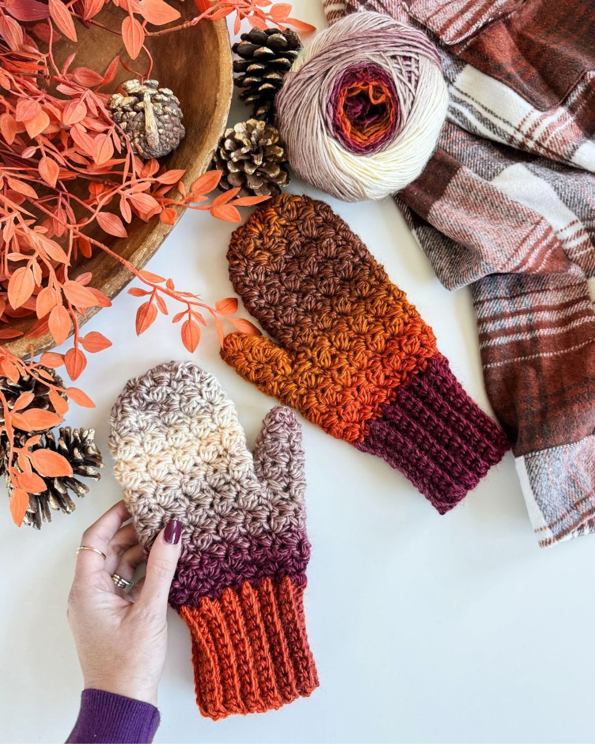 Chunky Suzette Mittens & Fingerless Gloves Crochet Pattern