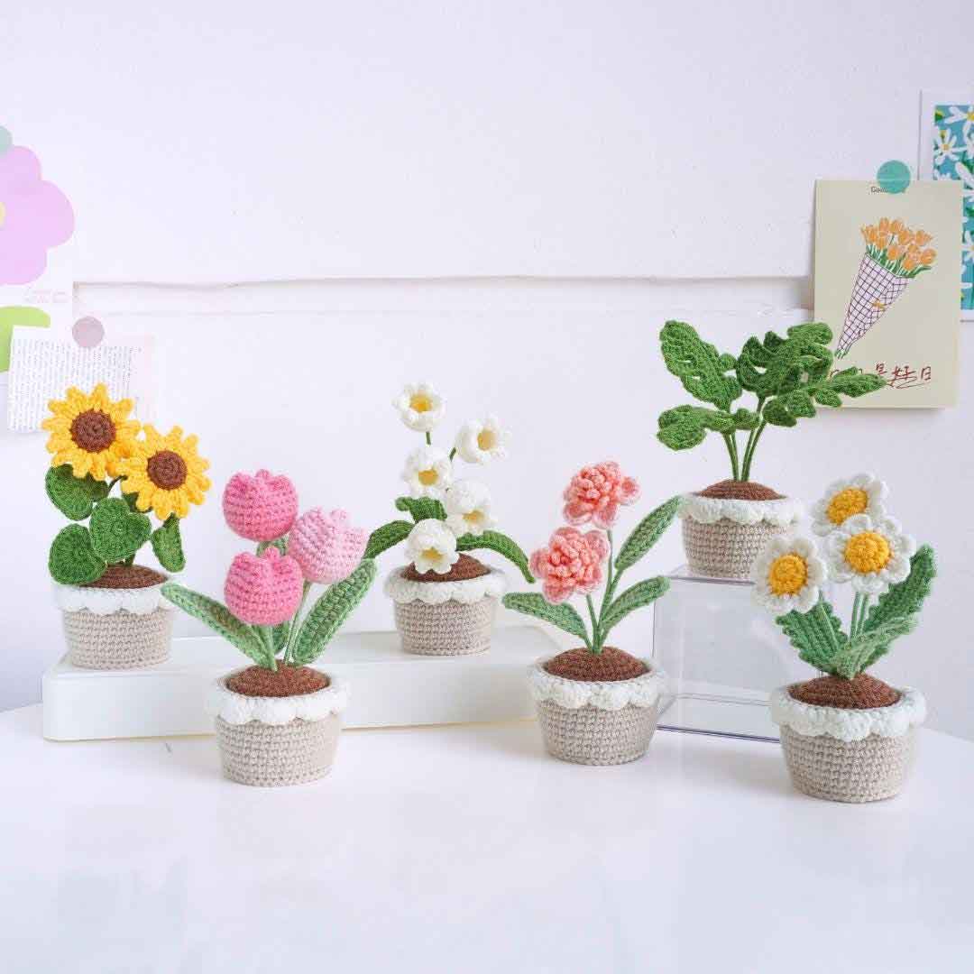 Floral Elegance Pot Crochet Patterns Bundle