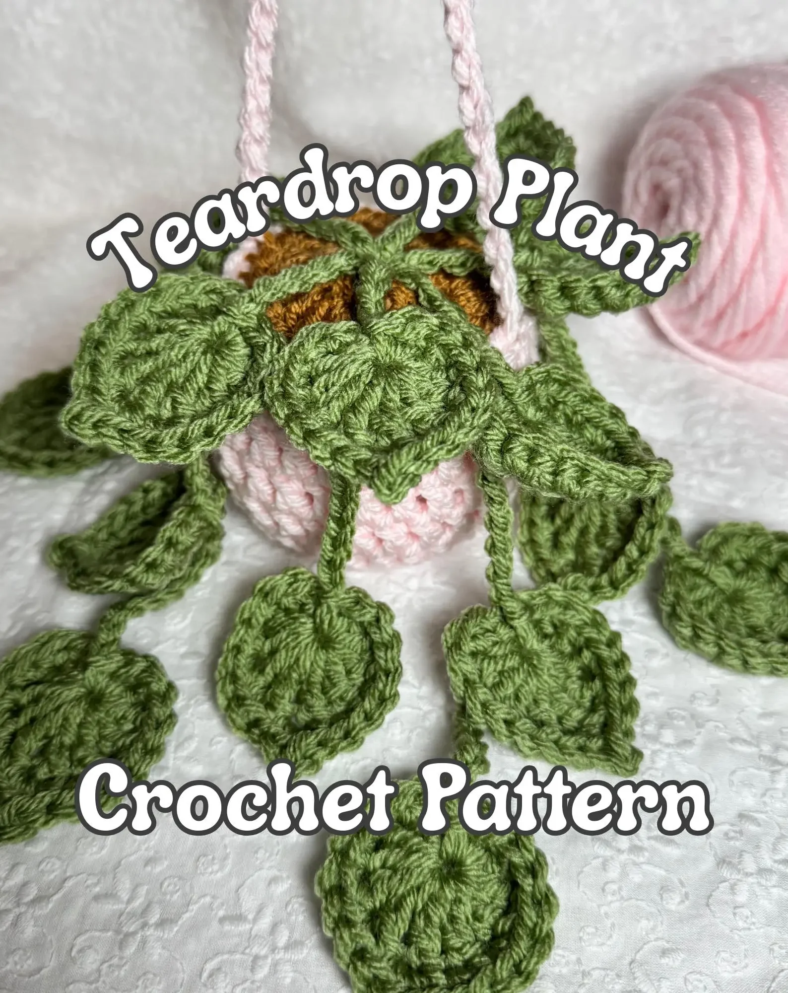 Teardrop Hearts Plant Crochet Pattern