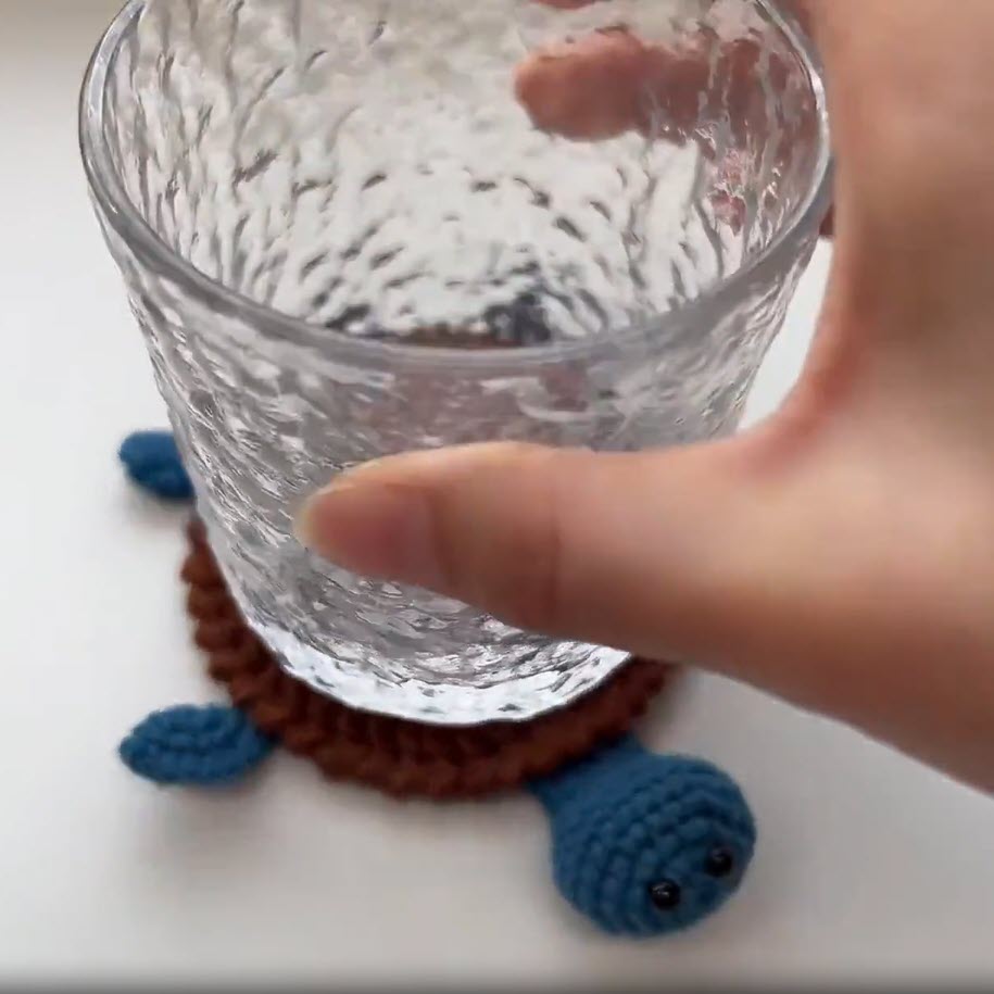 crochet turtle coaster pattern digital download