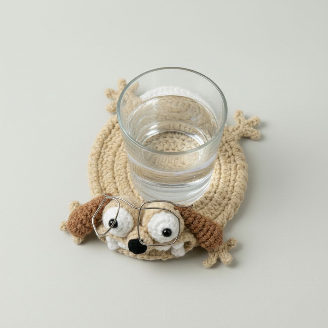 Derpy Dog Coaster Crochet Pattern